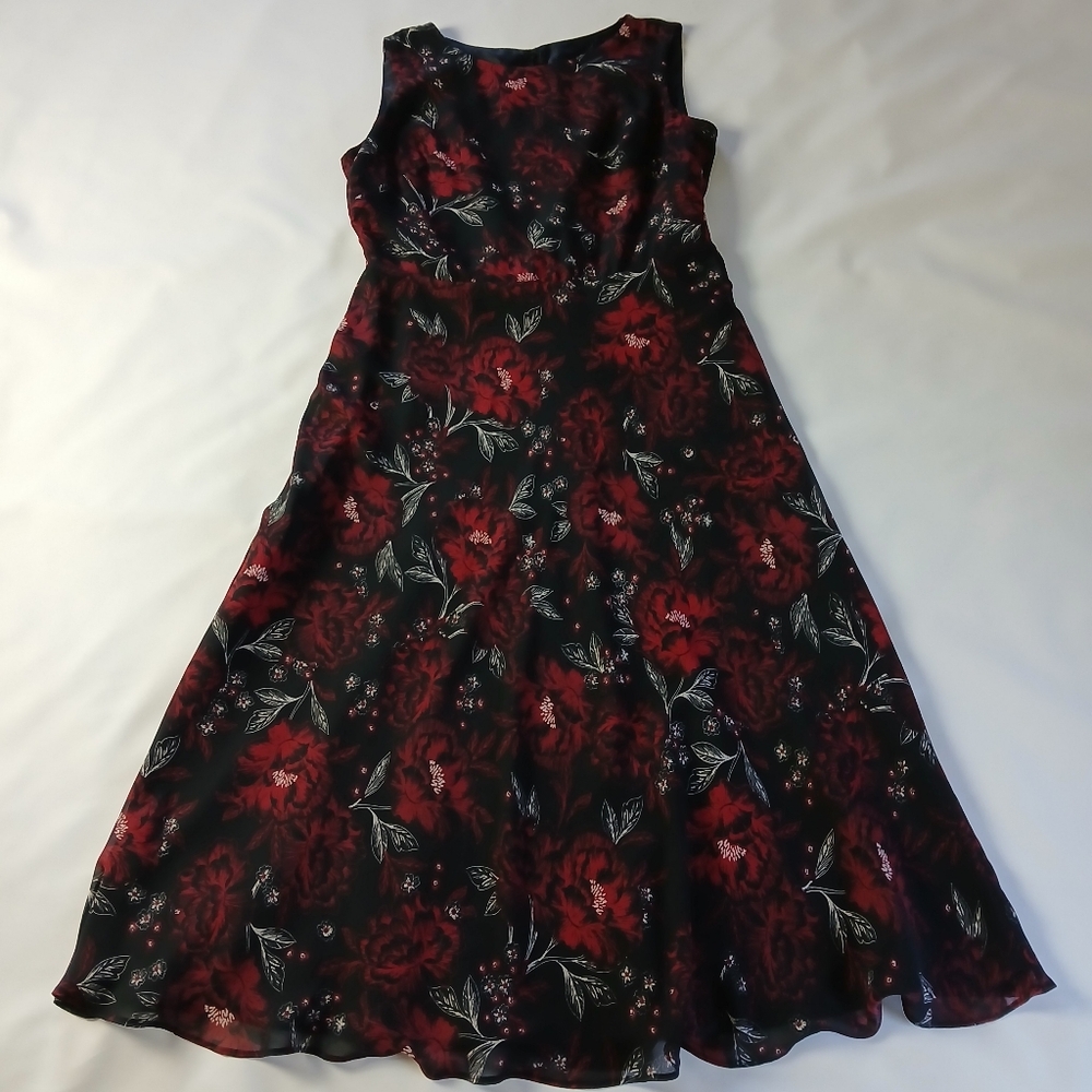 Black Label By Evan-Picone Sleeveless Fit & Flare Floral Dress